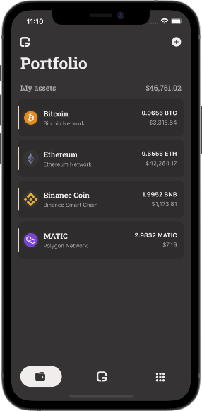 Mobile app features: track 1M+ of the most popular tokens and add your custom ERC20 tokens manually